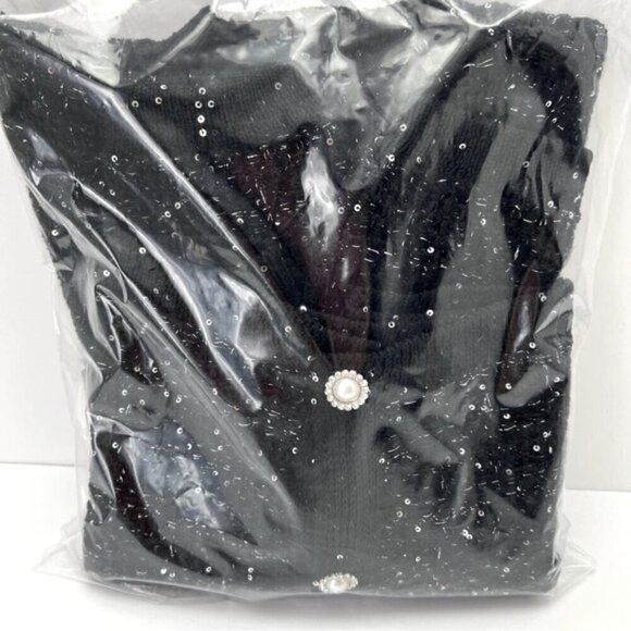 Mango - Ladies, Tweed Cardigan with Jewel Button - Black. Size: S. NWT - Picture 7 of 16